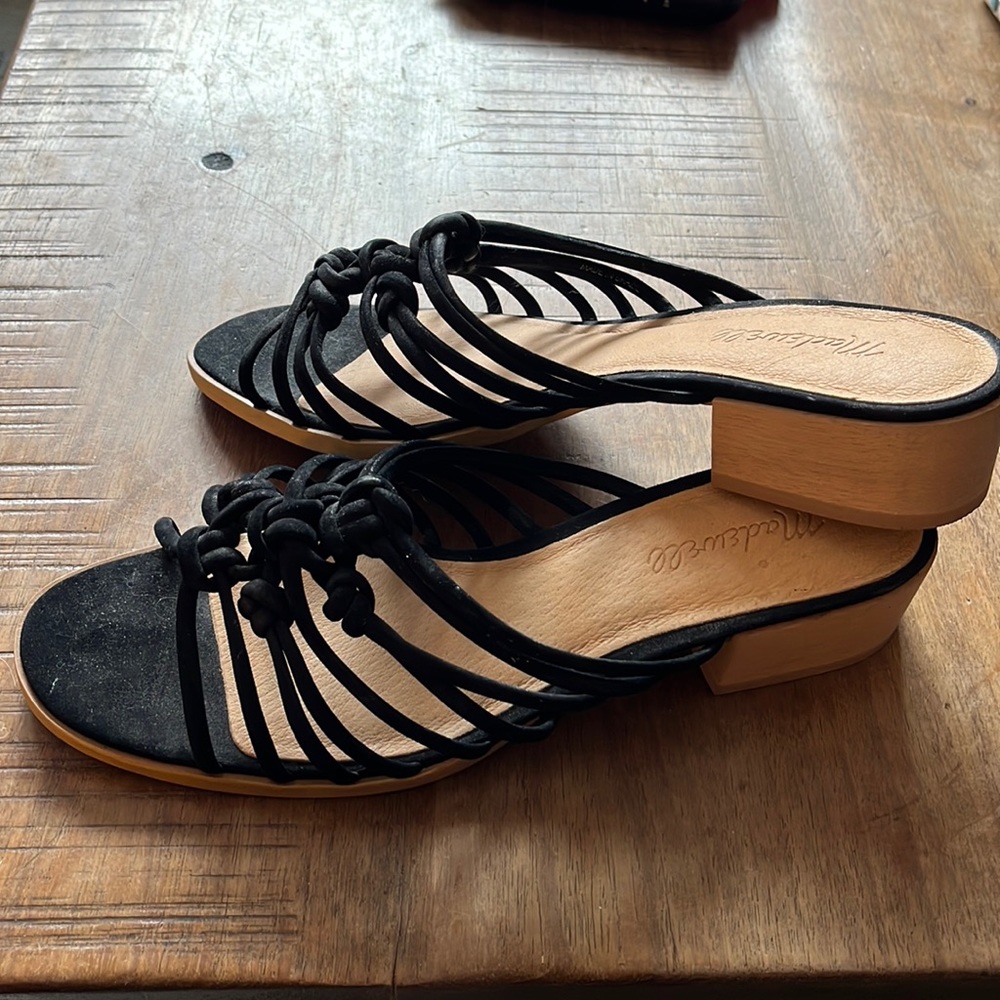 Madewell Black Knotted Mule Sandals Sz8.5